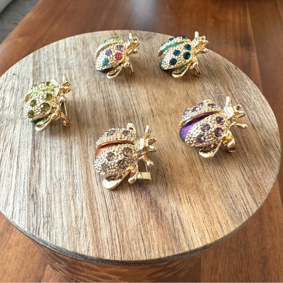 Set of Five Colorful Ladybug Pins - Picture 6 of 9